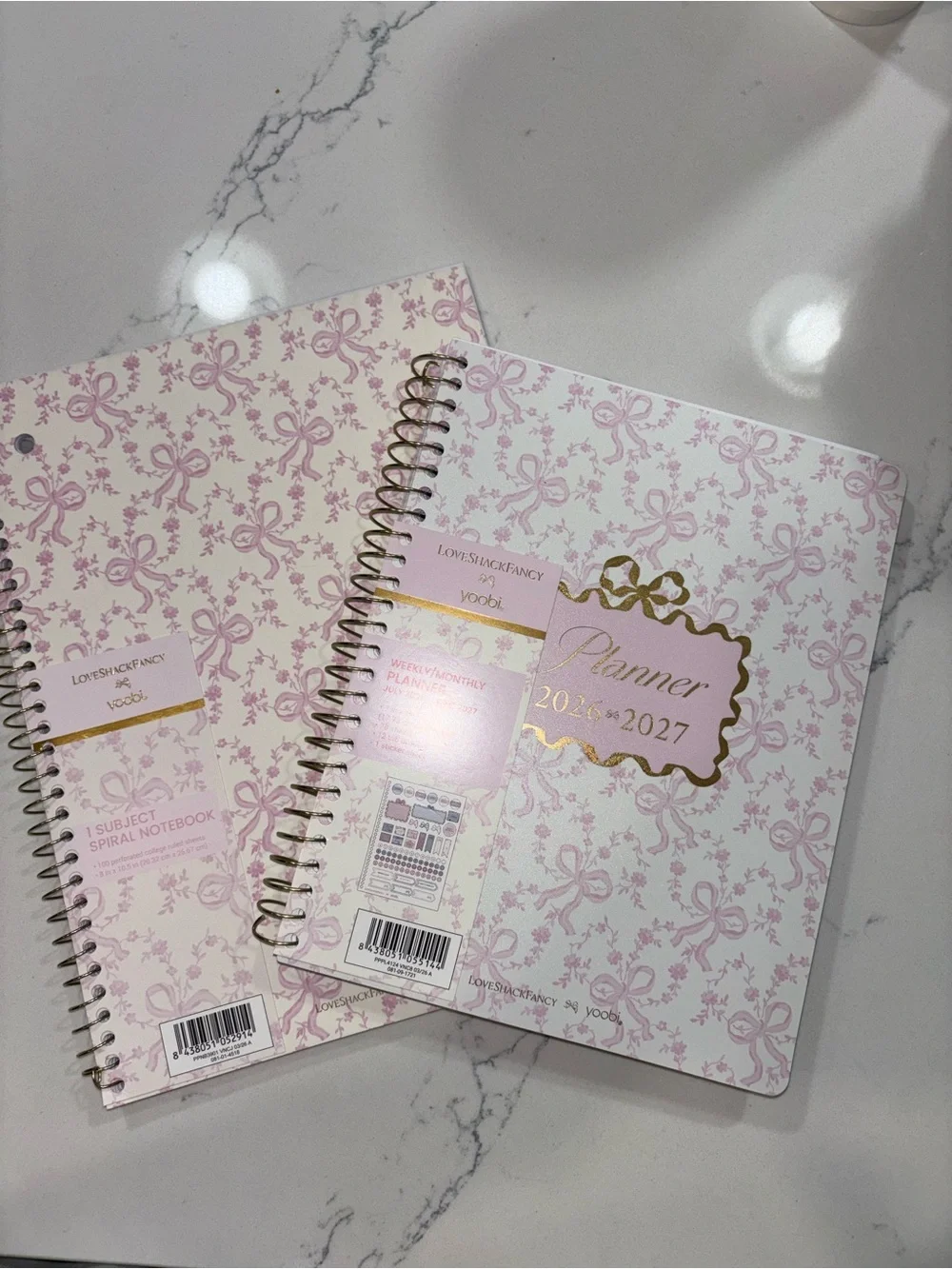 LoveShackFancy Pink Floral 2026-2027 Spiral Planner & Notebook